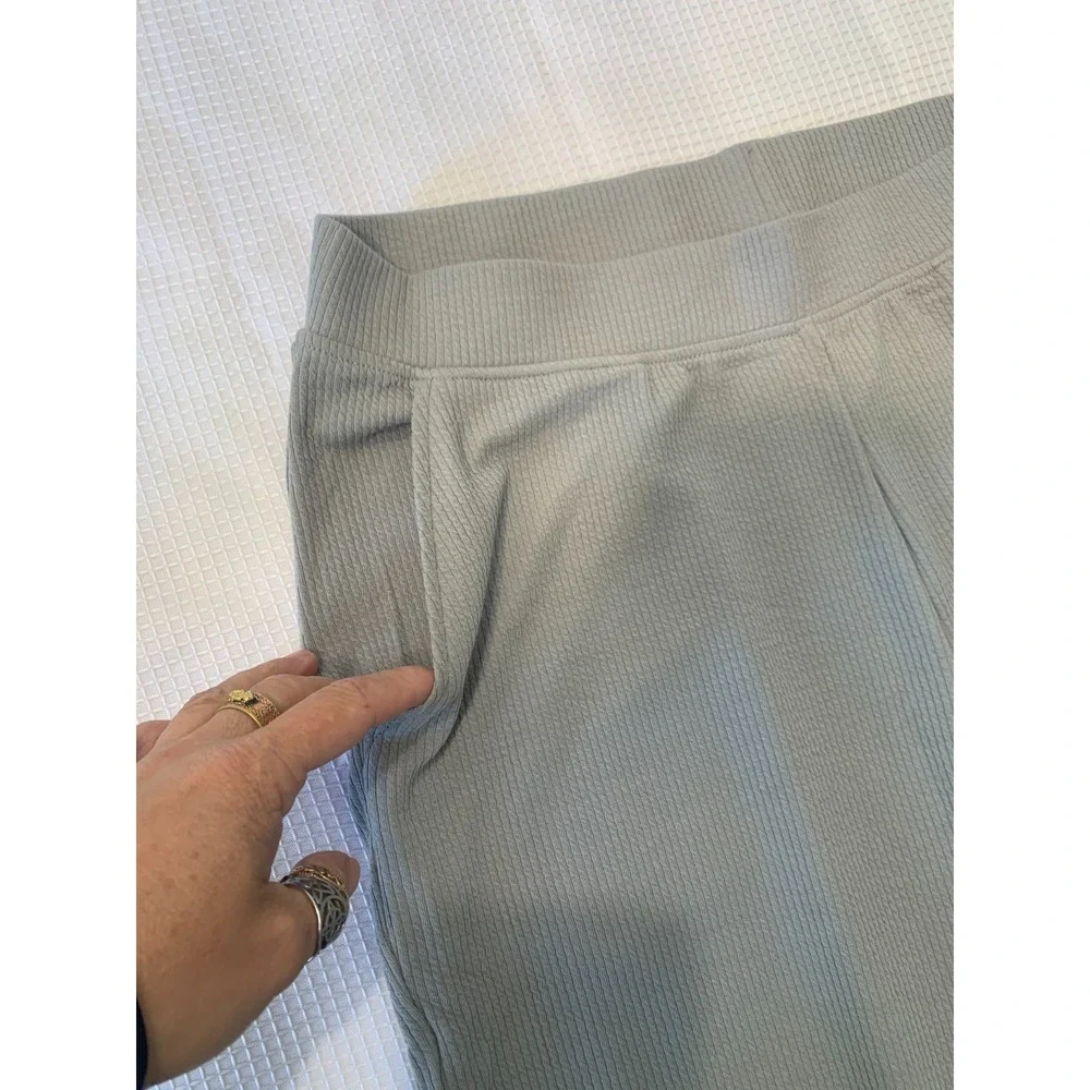 (H-237) Cuddl Duds Lounge Set Women TS Gray 2PC Top & Pants Soft Stretch QVC New